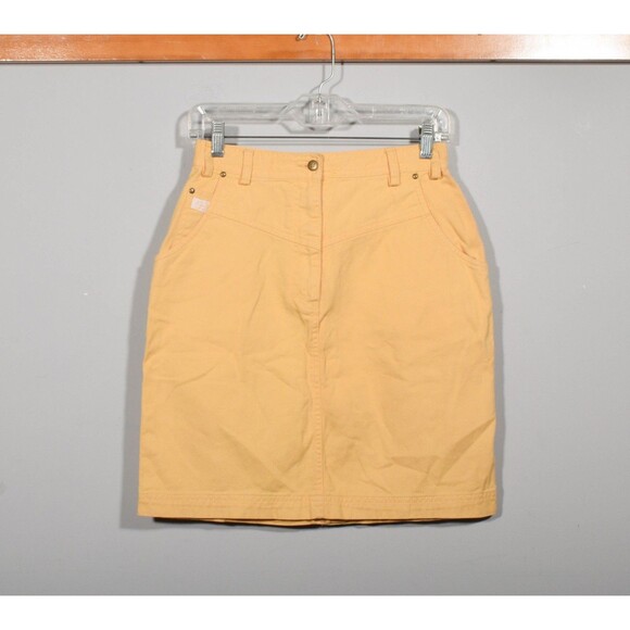 Together Dresses & Skirts - Vintage 80s Together! Butter Yellow Denim Slim Fit High Waisted Skirt Sz 10